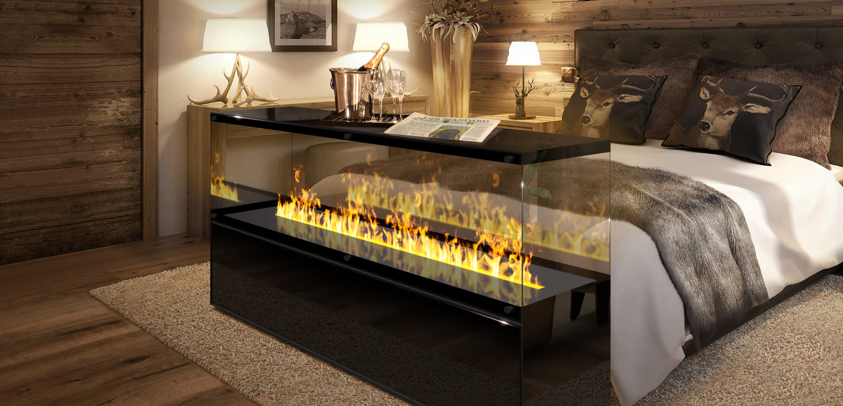 Innovative Wärme dank einem Effektfeuer der Marke The Flame © The Flame
